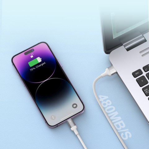 Kabel przewód do iPhone A10 Series USB - Lightning 2.4A 1.2m biały Kabel przewód do iPhone A10 Series USB - Lightning 2.4A 1.2m biały