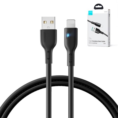 Kabel przewód do iPhone z diodą LED USB - Lightning 2.4A 1.2m czarny Kabel przewód do iPhone z diodą LED USB - Lightning 2.4A 1.2m czarny