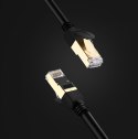 Kabel przewód patchcord sieciowy LAN RJ45 Cat 7 STP 10Gbps 2m czarny