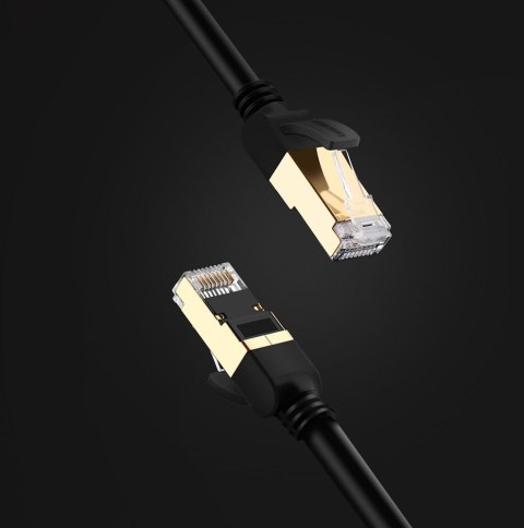 Kabel przewód patchcord sieciowy LAN RJ45 Cat 7 STP 10Gbps 2m czarny Kabel przewód patchcord sieciowy LAN RJ45 Cat 7 STP 10Gbps 2m czarny