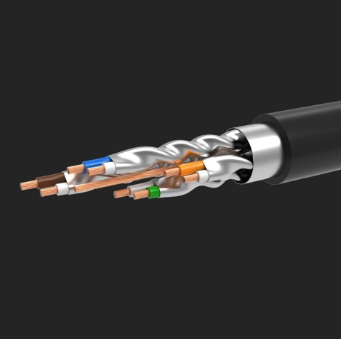 Kabel przewód patchcord sieciowy LAN RJ45 Cat 7 STP 10Gbps 2m czarny Kabel przewód patchcord sieciowy LAN RJ45 Cat 7 STP 10Gbps 2m czarny