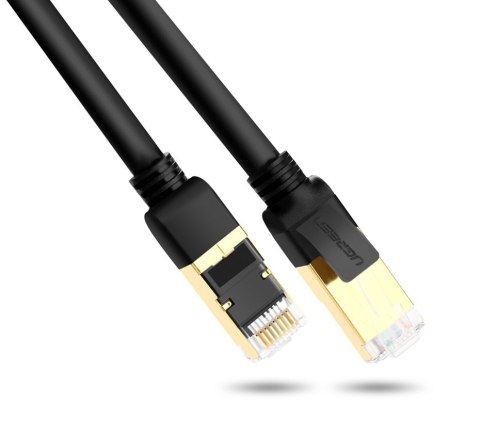 Kabel przewód patchcord sieciowy LAN RJ45 Cat 7 STP 10Gbps 2m czarny Kabel przewód patchcord sieciowy LAN RJ45 Cat 7 STP 10Gbps 2m czarny