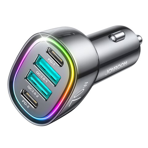 Ładowarka samochodowa 70W z 4 portam 2x USB-C PD 2x USB QC czarna Ładowarka samochodowa 70W z 4 portam 2x USB-C PD 2x USB QC czarna