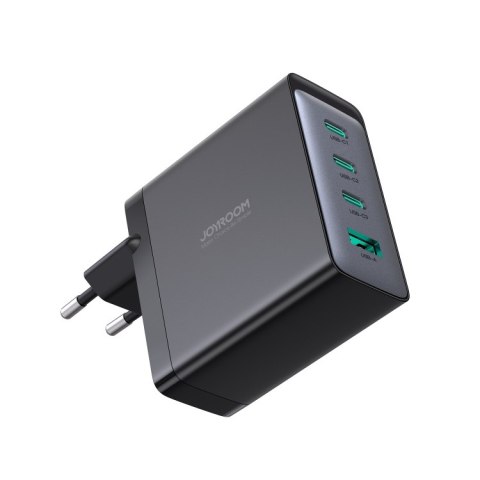 Ładowarka sieciowa GaN z kablem USB-C 3x USB-C USB-A 100W czarna Ładowarka sieciowa GaN z kablem USB-C 3x USB-C USB-A 100W czarna