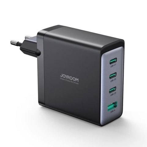 Ładowarka sieciowa GaN z kablem USB-C 3x USB-C USB-A 100W czarna Ładowarka sieciowa GaN z kablem USB-C 3x USB-C USB-A 100W czarna