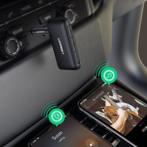 Odbiornik dźwięku audio do samochodu Bluetooth 5.0 AUX mini jack czarny Odbiornik dźwięku audio do samochodu Bluetooth 5.0 AUX mini jack czarny