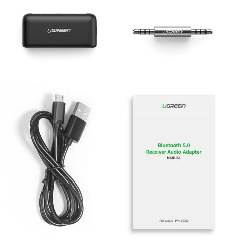 Odbiornik dźwięku audio do samochodu Bluetooth 5.0 AUX mini jack czarny Odbiornik dźwięku audio do samochodu Bluetooth 5.0 AUX mini jack czarny