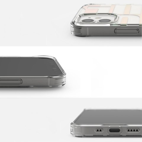 Pancerne etui pokrowiec z żelową ramką iPhone 12 mini Fusion Design różowo-zielony Pancerne etui pokrowiec z żelową ramką iPhone 12 mini Fusion Design różowo-zielony