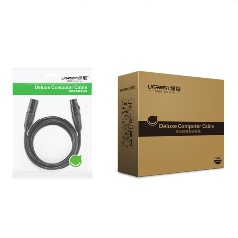 Przedłużacz kabel przewód audio do mikrofonu XLR 1m czarny Przedłużacz kabel przewód audio do mikrofonu XLR 1m czarny