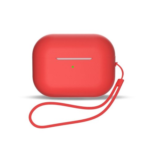 Silikonowe etui do słuchawek AirPods 1 / 2 + pasek smycz na nadgarstek czerwone Silikonowe etui do słuchawek AirPods 1 / 2 + pasek smycz na nadgarstek czerwone