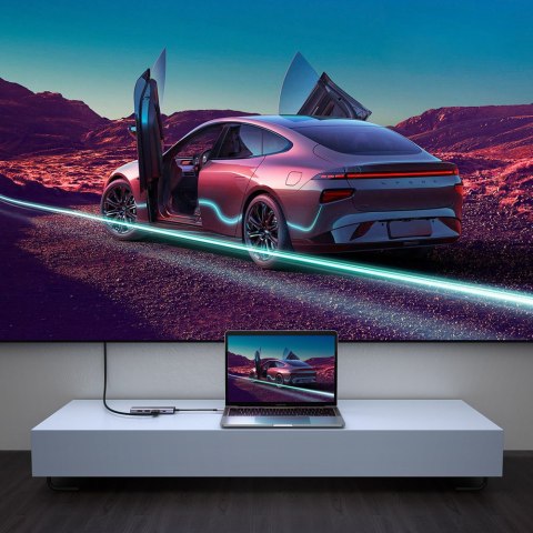 6w1 wielofunkcyjny HUB USB-C - 2x USB HDMI 4K czytnik kart SD i TF USB-C PD 100W szary 6w1 wielofunkcyjny HUB USB-C - 2x USB HDMI 4K czytnik kart SD i TF USB-C PD 100W szary