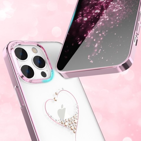 Etui do telefonu iPhone 14 ozdobione kryształami Wish Series różowe Etui do telefonu iPhone 14 ozdobione kryształami Wish Series różowe