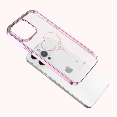 Etui do telefonu iPhone 14 ozdobione kryształami Wish Series różowe Etui do telefonu iPhone 14 ozdobione kryształami Wish Series różowe