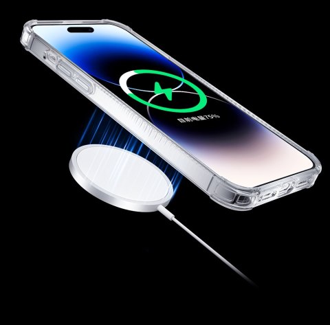 Magnetyczne etui iPhone 14 Pro MagSafe PQY Go Out Series srebrne Magnetyczne etui iPhone 14 Pro MagSafe PQY Go Out Series srebrne