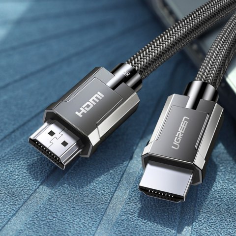 Kabel przewód HDMI 2.1 8K 60Hz 48Gb/s 3m elastyczny w oplocie szary Kabel przewód HDMI 2.1 8K 60Hz 48Gb/s 3m elastyczny w oplocie szary