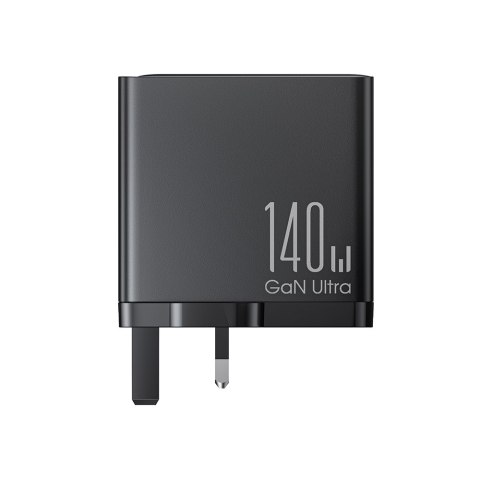 Ładowarka sieciowa GaN 140W wtyczka angielska UK 3x USB-C USB-A + kabel USB-C 1.2m Ładowarka sieciowa GaN 140W wtyczka angielska UK 3x USB-C USB-A + kabel USB-C 1.2m