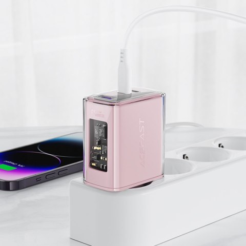Ładowarka sieciowa GaN 65W 3 porty 1x USB 2x USB-C szara Ładowarka sieciowa GaN 65W 3 porty 1x USB 2x USB-C szara
