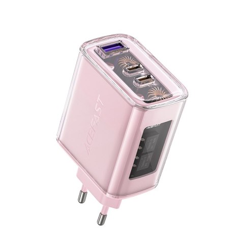 Ładowarka sieciowa GaN 65W 3 porty 1x USB 2x USB-C szara Ładowarka sieciowa GaN 65W 3 porty 1x USB 2x USB-C szara