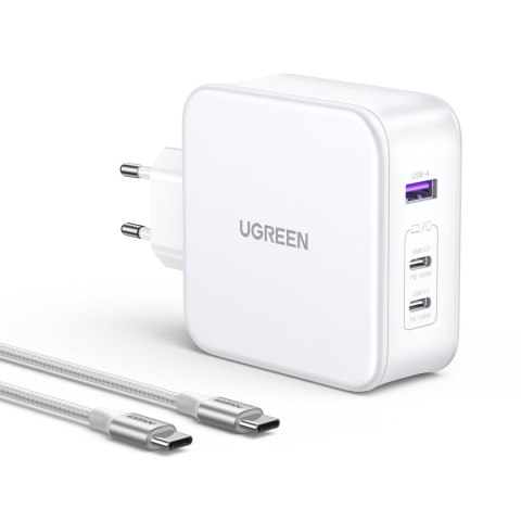 Ładowarka sieciowa GaN Nexode USB-A 2x USB-C 140W + kabel USB-C 1.5m biała Ładowarka sieciowa GaN Nexode USB-A 2x USB-C 140W + kabel USB-C 1.5m biała
