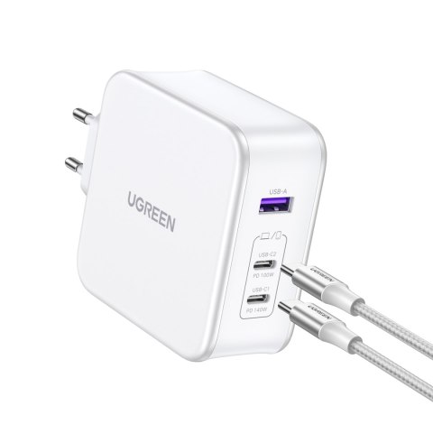 Ładowarka sieciowa GaN Nexode USB-A 2x USB-C 140W + kabel USB-C 1.5m biała Ładowarka sieciowa GaN Nexode USB-A 2x USB-C 140W + kabel USB-C 1.5m biała
