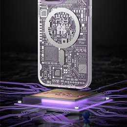 Magnetyczne etui iPhone 14 Plus MagSafe PQY Geek Series srebrne