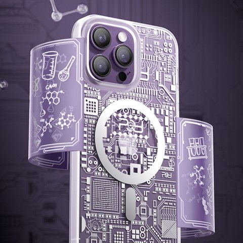 Magnetyczne etui iPhone 14 Plus MagSafe PQY Geek Series srebrne Magnetyczne etui iPhone 14 Plus MagSafe PQY Geek Series srebrne