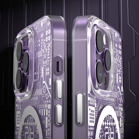 Magnetyczne etui iPhone 14 Plus MagSafe PQY Geek Series srebrne Magnetyczne etui iPhone 14 Plus MagSafe PQY Geek Series srebrne