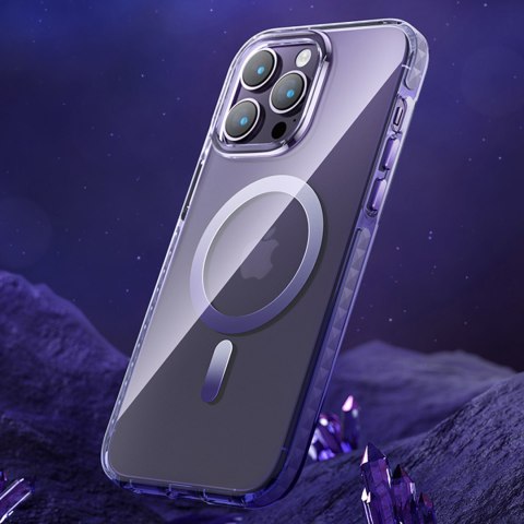 Magnetyczne etui iPhone 14 Plus MagSafe PQY Ice Crystal Series srebrne Magnetyczne etui iPhone 14 Plus MagSafe PQY Ice Crystal Series srebrne