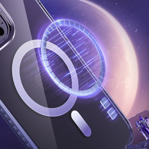 Magnetyczne etui iPhone 14 Plus MagSafe PQY Ice Crystal Series srebrne Magnetyczne etui iPhone 14 Plus MagSafe PQY Ice Crystal Series srebrne
