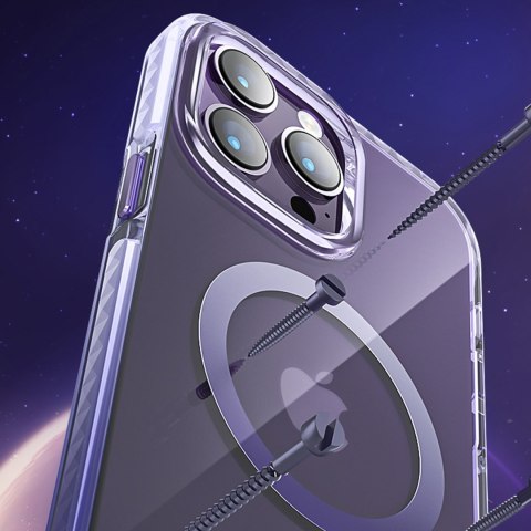 Magnetyczne etui iPhone 14 Plus MagSafe PQY Ice Crystal Series srebrne Magnetyczne etui iPhone 14 Plus MagSafe PQY Ice Crystal Series srebrne