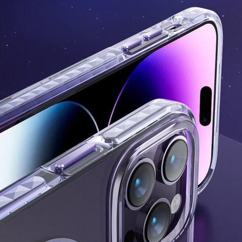 Magnetyczne etui iPhone 14 Plus MagSafe PQY Ice Crystal Series srebrne Magnetyczne etui iPhone 14 Plus MagSafe PQY Ice Crystal Series srebrne