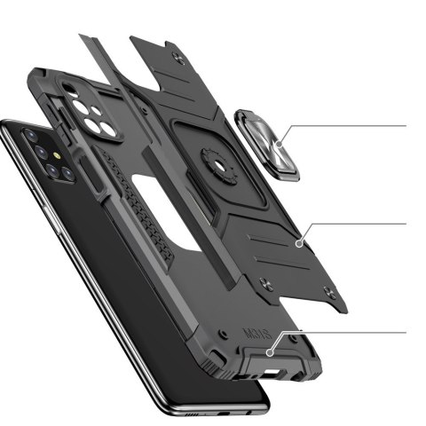 Pancerne hybrydowe etui pokrowiec Samsung Galaxy M31s + magnetyczny uchwyt Ring Armor srebrny Pancerne hybrydowe etui pokrowiec Samsung Galaxy M31s + magnetyczny uchwyt Ring Armor srebrny