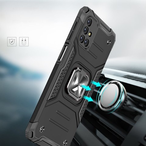 Pancerne hybrydowe etui pokrowiec Samsung Galaxy M31s + magnetyczny uchwyt Ring Armor srebrny Pancerne hybrydowe etui pokrowiec Samsung Galaxy M31s + magnetyczny uchwyt Ring Armor srebrny