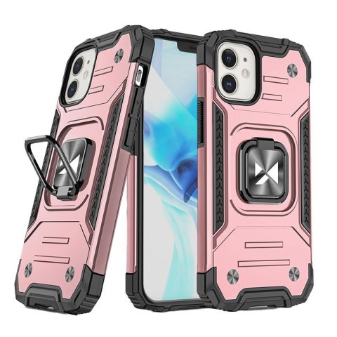 Pancerne hybrydowe etui pokrowiec iPhone 12 Mini + magnetyczny uchwyt Ring Armor różowy Pancerne hybrydowe etui pokrowiec iPhone 12 Mini + magnetyczny uchwyt Ring Armor różowy