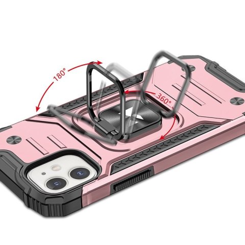 Pancerne hybrydowe etui pokrowiec iPhone 12 Mini + magnetyczny uchwyt Ring Armor różowy Pancerne hybrydowe etui pokrowiec iPhone 12 Mini + magnetyczny uchwyt Ring Armor różowy