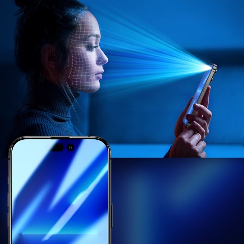 Szkło hartowane do iPhone 14 Pro z filtrem Anti-Spy na cały ekran z ramką przezroczysty Szkło hartowane do iPhone 14 Pro z filtrem Anti-Spy na cały ekran z ramką przezroczysty