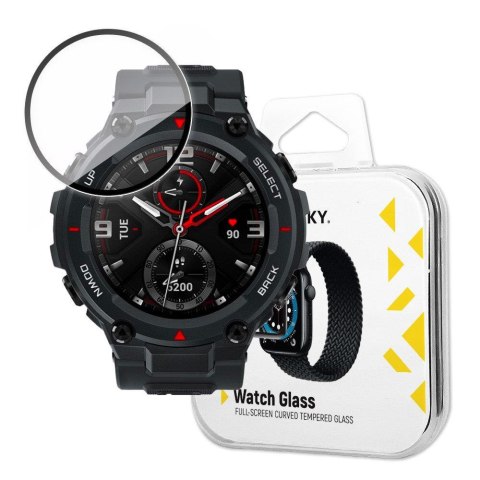 Hybrydowe szkło ochronne do Xiaomi Amazfit T-Rex czarny Hybrydowe szkło ochronne do Xiaomi Amazfit T-Rex czarny
