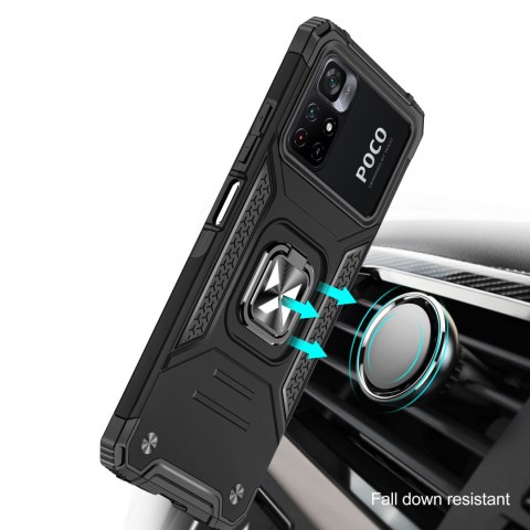 Pancerne etui pokrowiec + magnetyczny uchwyt Mi Poco M4 Pro 5G / Redmi Note 11 5G Ring Armor niebieski Pancerne etui pokrowiec + magnetyczny uchwyt Mi Poco M4 Pro 5G / Redmi Note 11 5G Ring Armor niebieski