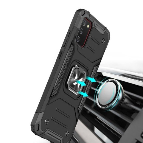 Pancerne etui pokrowiec + magnetyczny uchwyt Samsung Galaxy A03s Ring Armor czarny Pancerne etui pokrowiec + magnetyczny uchwyt Samsung Galaxy A03s Ring Armor czarny