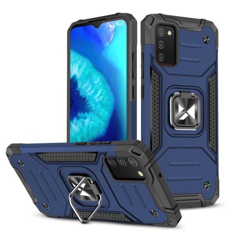 Pancerne etui pokrowiec + magnetyczny uchwyt Samsung Galaxy A03s Ring Armor niebieski Pancerne etui pokrowiec + magnetyczny uchwyt Samsung Galaxy A03s Ring Armor niebieski