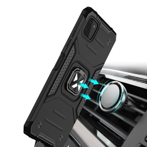 Pancerne etui pokrowiec + magnetyczny uchwyt Samsung Galaxy A22 4G Ring Armor czarny Pancerne etui pokrowiec + magnetyczny uchwyt Samsung Galaxy A22 4G Ring Armor czarny