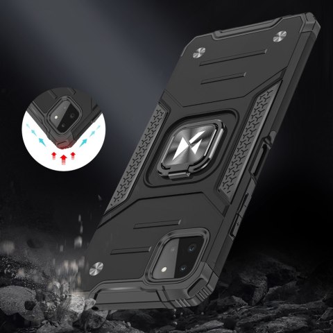 Pancerne etui pokrowiec + magnetyczny uchwyt Samsung Galaxy A22 4G Ring Armor czarny Pancerne etui pokrowiec + magnetyczny uchwyt Samsung Galaxy A22 4G Ring Armor czarny