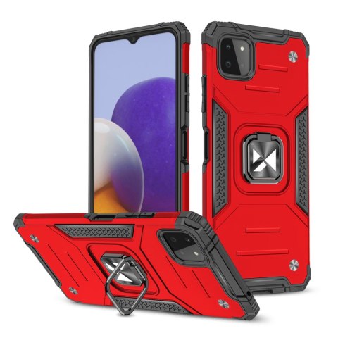 Pancerne etui pokrowiec + magnetyczny uchwyt Samsung Galaxy A22 4G Ring Armor czerwony Pancerne etui pokrowiec + magnetyczny uchwyt Samsung Galaxy A22 4G Ring Armor czerwony