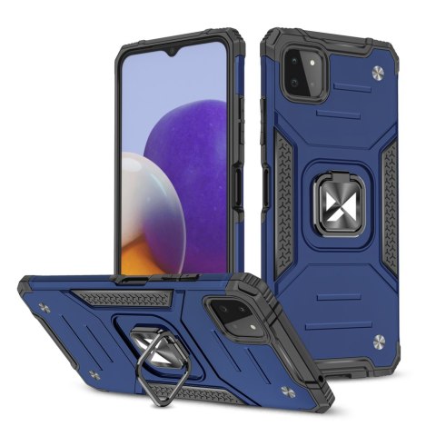 Pancerne etui pokrowiec + magnetyczny uchwyt Samsung Galaxy A22 4G Ring Armor niebieski Pancerne etui pokrowiec + magnetyczny uchwyt Samsung Galaxy A22 4G Ring Armor niebieski