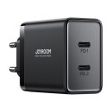Szybka ładowarka sieciowa 40W 2x USB-C QC PD czarna