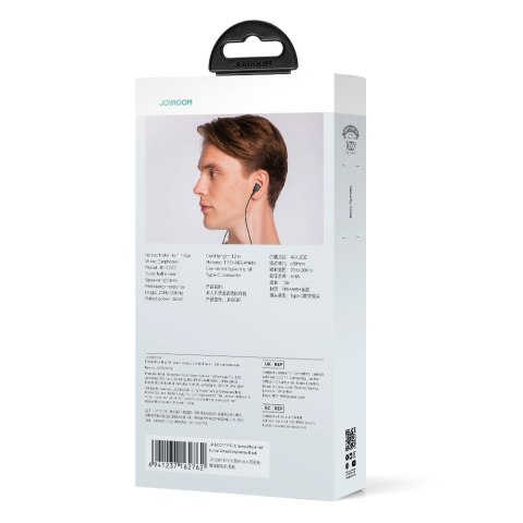 Zestaw słuchawkowy słuchawki douszne USB-C kabel 1.2m czarne Zestaw słuchawkowy słuchawki douszne USB-C kabel 1.2m czarne
