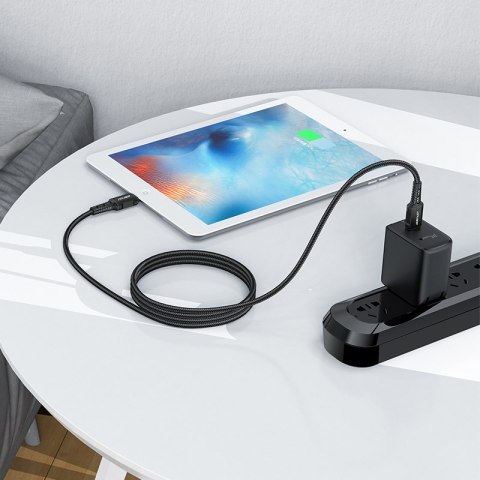 Kabel przewód MFI do iPhone USB-C - Lightning 30W 3A 1.8m czarny Kabel przewód MFI do iPhone USB-C - Lightning 30W 3A 1.8m czarny