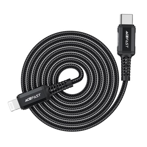 Kabel przewód MFI do iPhone USB-C - Lightning 30W 3A 1.8m czarny Kabel przewód MFI do iPhone USB-C - Lightning 30W 3A 1.8m czarny