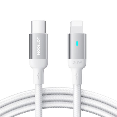 Kabel przewód USB-C - Lightning ze wskaźnikiem LED 20W A10 Series 1.2 m biały Kabel przewód USB-C - Lightning ze wskaźnikiem LED 20W A10 Series 1.2 m biały