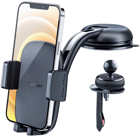 Samochodowy uchwyt do telefonu na kokpit i kratkę wentylacji czarny Samochodowy uchwyt do telefonu na kokpit i kratkę wentylacji czarny